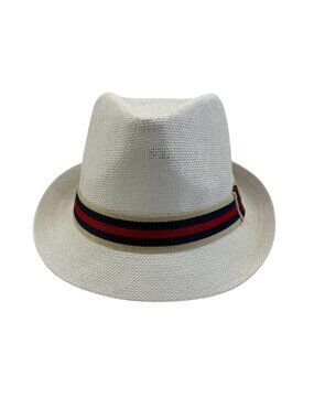 Fedora Trilby Hat - Summer White Straw W/ Color Band- L/XL- NWT